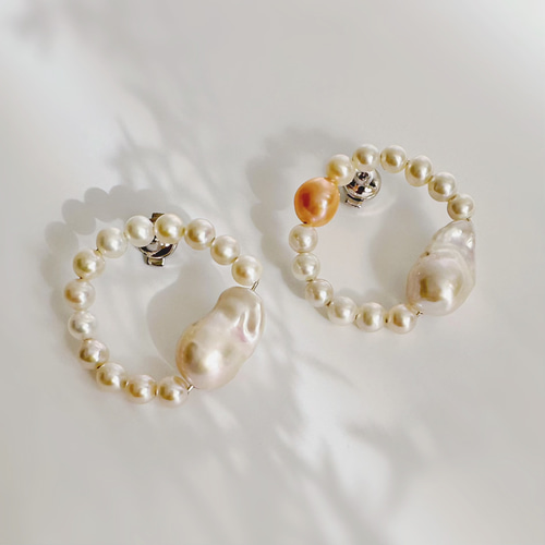 バロックパール サークル ピンブローチ ブローチ Mitsu Pearl（旧Blanc
