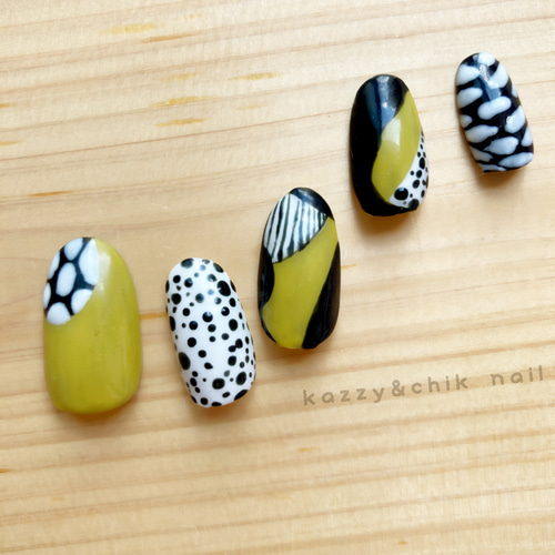 neco nail No.44 イエロー♡秋ネイル ショート ネイルチップ