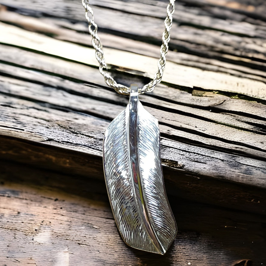 フェザーペンダントトップ　シルバー