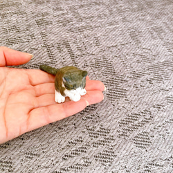 キジトラ　キジ白　猫　ミニチュア　フィギュア　粘土　置物 6枚目の画像