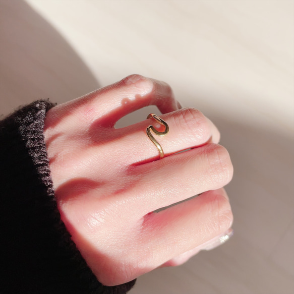 「ola*ring」オーラ 波 リング ステンレス バレンタイン 贈り物 プレゼント〈1本価格〉 6枚目の画像