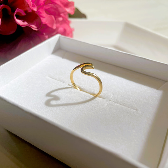 「ola*ring」オーラ 波 リング ステンレス バレンタイン 贈り物 プレゼント〈1本価格〉 5枚目の画像