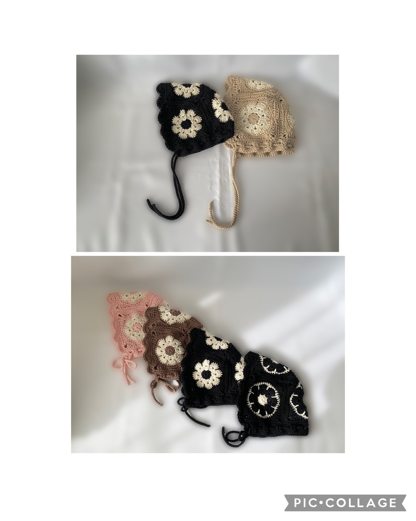 プリンセスグラニースクエア♡お花モチーフのボンネット帽子　キラぶく系 プリンセスグラニースクエア♡お花モチーフのボンネット帽子