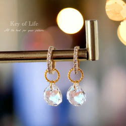 希少天然石 リビアングラス 14kgf 1粒シンプルピアス ピアス（フック