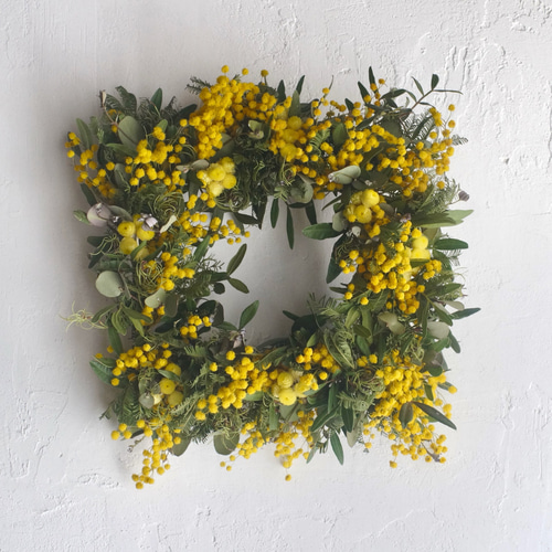 ミモザ＆ユーカリスクエアリース ミモザ＆ユーカリスクエアリース