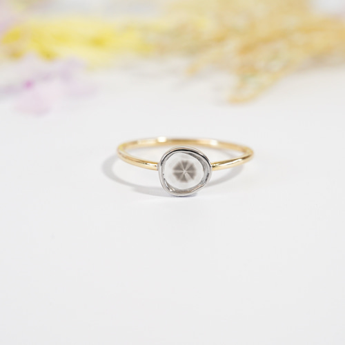 K18YG/PT トラピッチェ スライスダイヤモンド リング 指輪・リング  