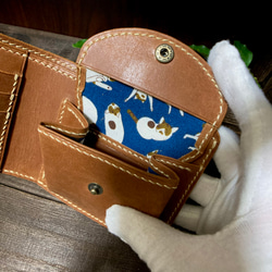 猫の二つ折り財布・ブラウン/三毛猫 3枚目の画像