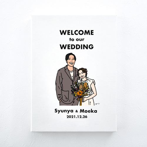 結婚式 ウェルカムボード キャンバスボード イラスト 似顔絵