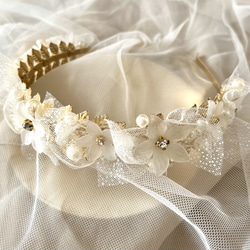 ヘッドドレス／ゴスロリ／バラ／十字架／レース／モーブ ヘッドドレス