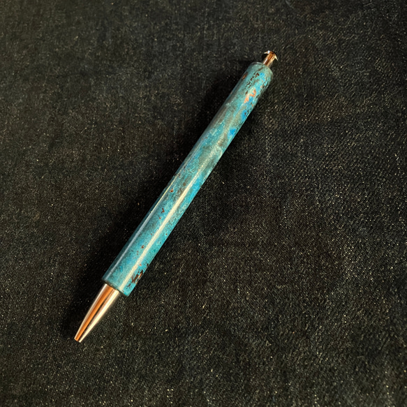 真鍮鉛筆シャーペン緑青仕上げ 2枚目の画像