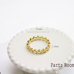 [2 件] 鋸齒形球設計戒指 [金色] -mt-4238 第3張的照片