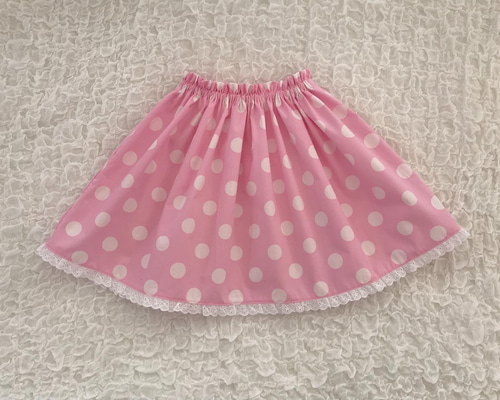 【モード】3months 24AW 水玉プリーツピンクワイドスカート ドットティアードスカート ロングスカート 水玉プリーツスカート