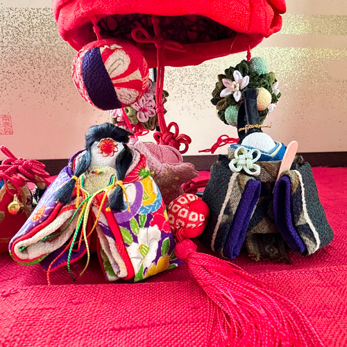 お雛様 吊るし飾り ももひな 人形 つるし飾り つるし雛 桃（もも）台付