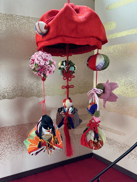 吊るし雛 古布細工 ひな祭り 晴れ着のうさぎ ちりめん細工