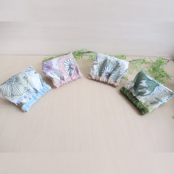 柔軟♡京都府棉質小袋斯堪的納維亞風格[葉和花] 4色 Pakupaku 春季開口 12 厘米 第13張的照片