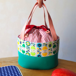 【北欧スタイル・アース】洗える保冷お食事バッグ、ピクニックバッグ、繰り返し使えるバッグ、ランチバッグ 1枚目の画像