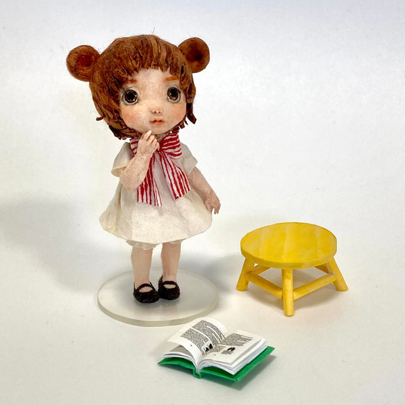 読書家なKuKuBeA(くくべあ)３点セット　和紙人形 4枚目の画像