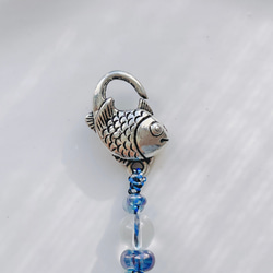 fisherman bag charm / stone 選べる天然石 バッグチャーム（魚） 3枚目の画像