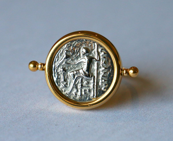古代スタイル　ギリシャコイン　リング　１１号　指輪　リバーシブル 2枚目の画像