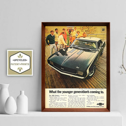シボレー カマロ 1960年代 アメリカ ヴィンテージ 雑誌 広告 額付 ポスター 2枚目の画像