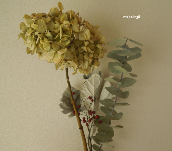 Sold】ドライフラワー♡花材 アジサイ リーフ 荒