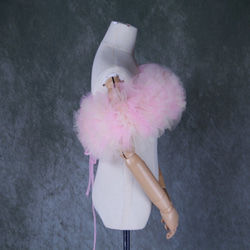 送料無料！取り外しオフショルダー カラードレス ライトブルー 薄ピンク 可愛い 花嫁/ウェディングドレス 2枚目の画像