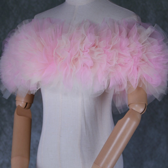 送料無料！取り外しオフショルダー カラードレス ライトブルー 薄ピンク 可愛い 花嫁/ウェディングドレス 9枚目の画像
