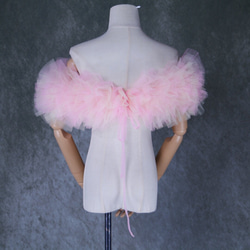 送料無料！取り外しオフショルダー カラードレス ライトブルー 薄ピンク 可愛い 花嫁/ウェディングドレス 3枚目の画像