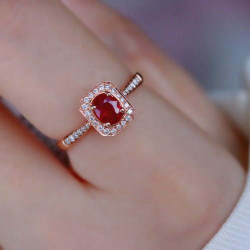 天然ダイヤモンド付きルビーリングk18 指輪・リング パール大好き(購入