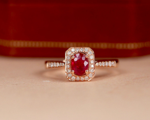 天然ダイヤモンド付きルビーリングk18 指輪・リング パール大好き(購入