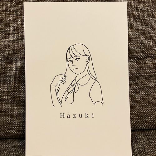 フォトフレーム付き 可愛いシンプル 似顔絵 インテリアにもぴったり 
