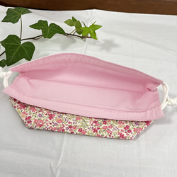 コップ袋とお弁当袋のセット(ピンク花柄) 5枚目の画像