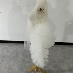 上衣 米白色 出色的時尚外觀 蓬鬆的新娘/婚紗 柔軟的薄紗 第4張的照片