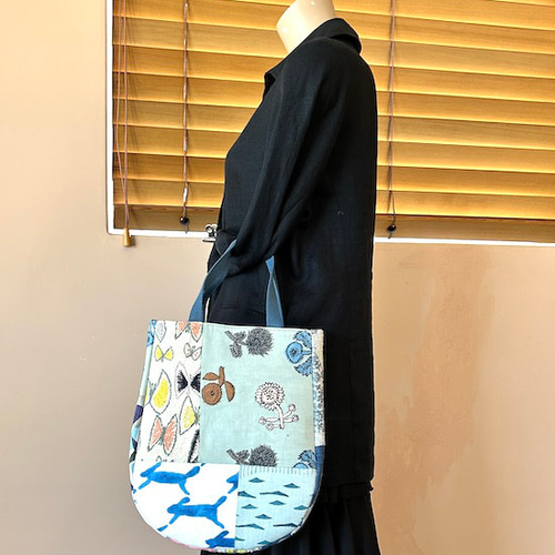 creema限定,ミナペルホネンのrunrunrunとパッチ、ミニトート トート