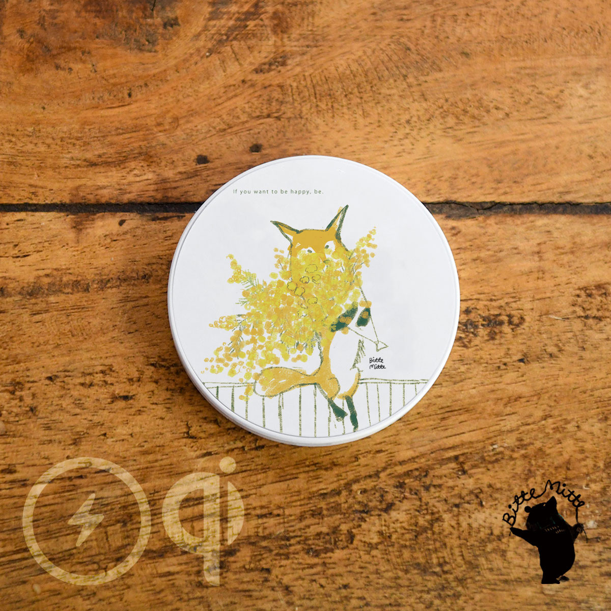 充電器 MagSafe iPhone15 iPhone14 マグセーフ ワイヤレス 充電 qi ミモザ 花 狐＊名入れ