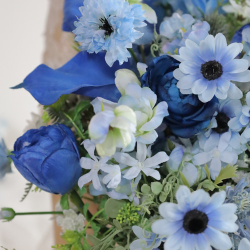ウェディングブーケとブートニア・花かんむりのセット♡チューリップブーケ♡前撮り ブルー チューリップブーケ ウェディングブーケ ブートニア