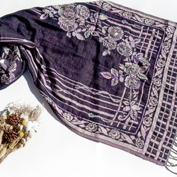 ウズベキスタン直輸入 カシミヤ100% 刺繍ストール マフラー Maryanor