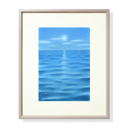 内灘砂丘・夕焼け（パステル画・マット紙付き） 絵画 パステル画
