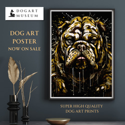 【幸運のブルドッグ犬 No.1】風水画 アートポスター 犬の絵 犬の絵画 犬のイラスト 1枚目の画像