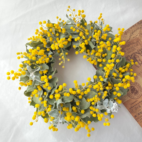 ミモザ(真珠葉アカシア)のリース♡ その他素材 ゆーみん 通販 17166786