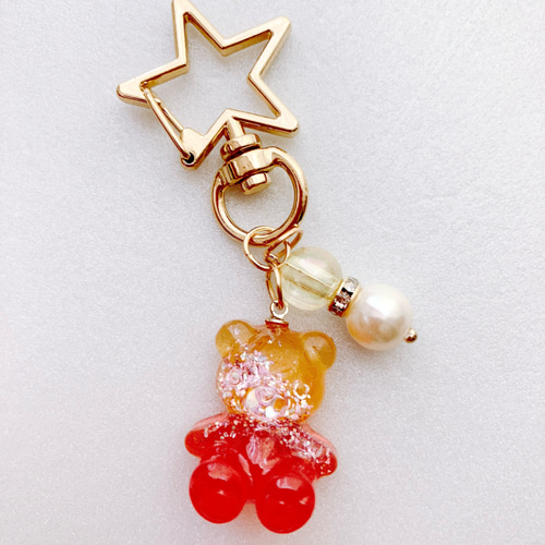 専用ページ　レジンキーホルダー　春の桜くまちゃんキーホルダー　３点