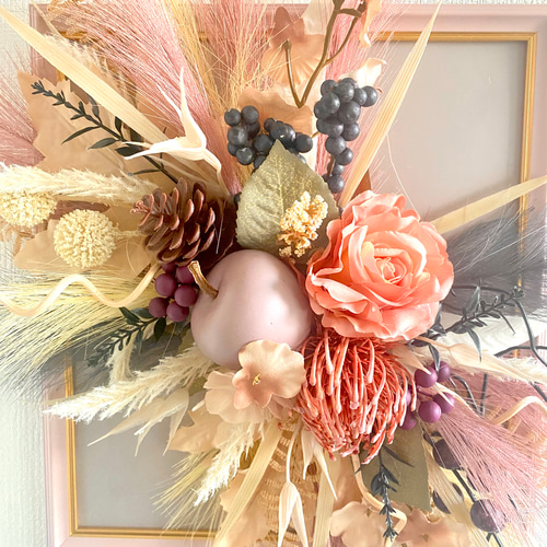 ☆お部屋飾り☆ピンクのアンティーク風フラワーアレンジメント