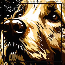 【幸運のゴールデンレトリバー犬 No.1】風水画 アートポスター 犬の絵 犬の絵画 犬のイラスト 3枚目の画像