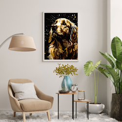 【幸運のゴールデンレトリバー犬 No.1】風水画 アートポスター 犬の絵 犬の絵画 犬のイラスト 7枚目の画像