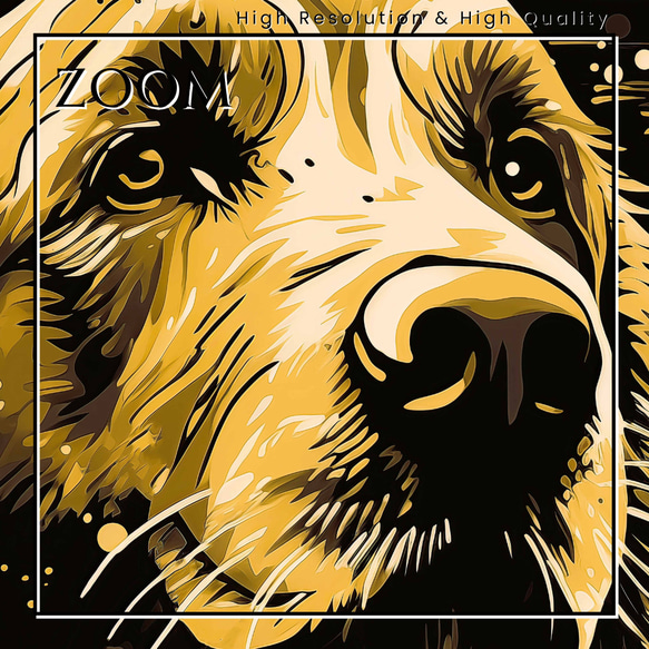 【幸運のゴールデンレトリバー犬 No.2】風水画 アートポスター 犬の絵 犬の絵画 犬のイラスト 3枚目の画像