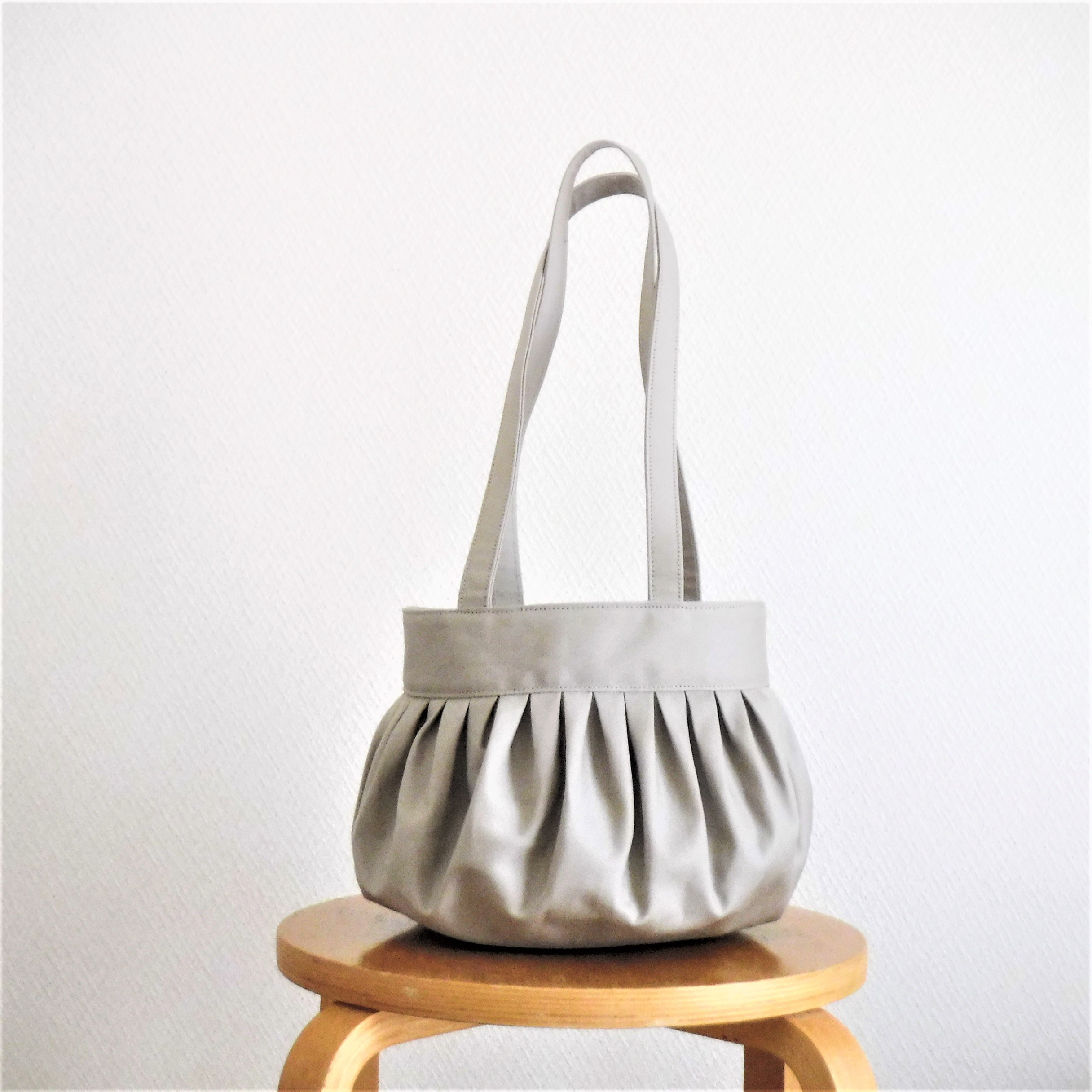 グレイッシュベージュ/Ｓサイズ/ balloon balloon トートバッグ/11号帆布【受注制作】