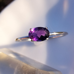 天然アメジストのsilver925リング 11号 シルバーリング 天然石
