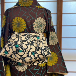 No.1673アドラス絣綿　半幅帯☆兵児帯ハンドメイド kyoto-wabitas_30107