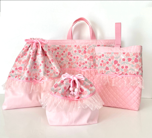 ハンドメイド オーダー 移動ポケット 保冷バッグ 巾着 ピンク ねこ 上履き入れ ハンドメイド オーダー 移動ポケット 保冷バッグ 巾着 ピンク