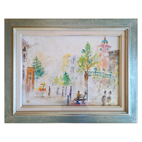 絵画、風景画、日本画「街の景-風-」 絵画 Kenro Art 通販 17167078